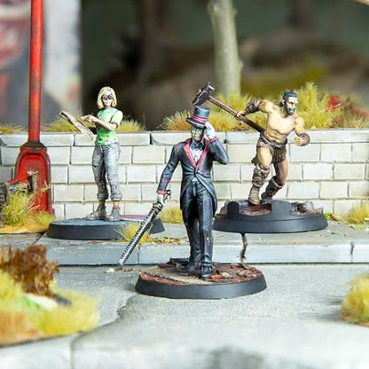 Modiphius: Fallout: Wasteland Warfare - Survivors Park Personalities - 3 Miniatures, 32mm Multi-Part Resin Unpainted Figures, RPG, Scenic Bases - style: Park