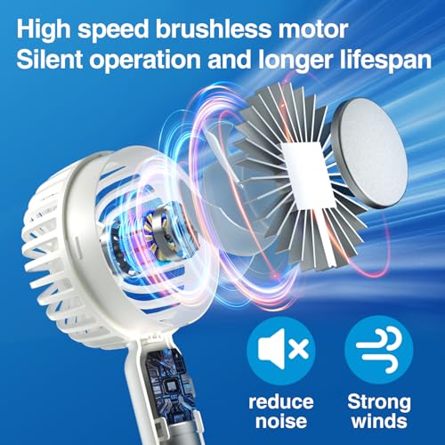 Portable Cooling Fan with Refrigeration Mode - Handheld Fan that Blows Cold Air, 3 Speed Cooling Plate with Rechargeable Battery and Quick Cool Down for Outdoor, Travel, Camping, Working