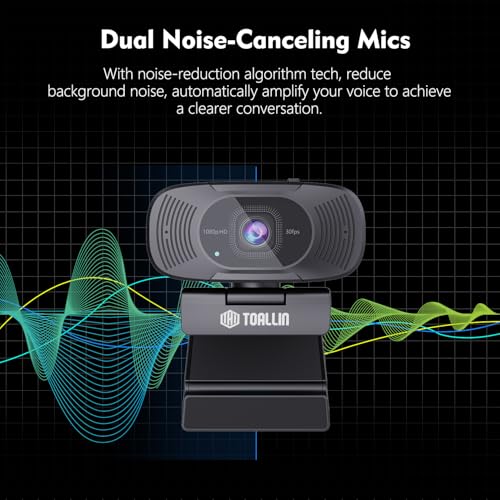 TOALLIN 1080P Full HD Webcam with Dual Microphones, Computer Web Camera, 90° Wide Angle View Without Distortion, USB Plug and Play Webcam for Video Conferencing/Online Calling/Live Streaming - style: 1080P Webcam