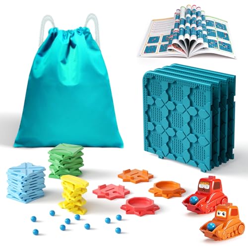Kids Toys STEM Board Games - Large Size Logical Road Builder Educational Brain Teasers Puzzles Toys, Preschool Learning Montessori Big Board Maze Birthday Gifts Kids Boys Girls Age 4-8 Year Old - color: Turquoise