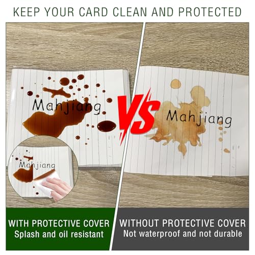 4Pack Mahjiang Card Covers Sleeves,Fit Large Print Size(6 1/8”x 4 3/4”) | Mahjiang Card Sleeve,Mahjiang Card Holder ,Durable Protective Cover Holder,Clear Sleeves for Mahjiang Card Protector Set