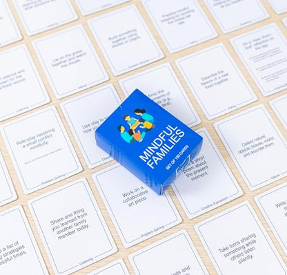 100 Mindful Families Conversation Cards – Mindfulness, Gratitude & Breathing Prompts for Self Care at Home, Travel & Therapy - style: Family Conversation Cards