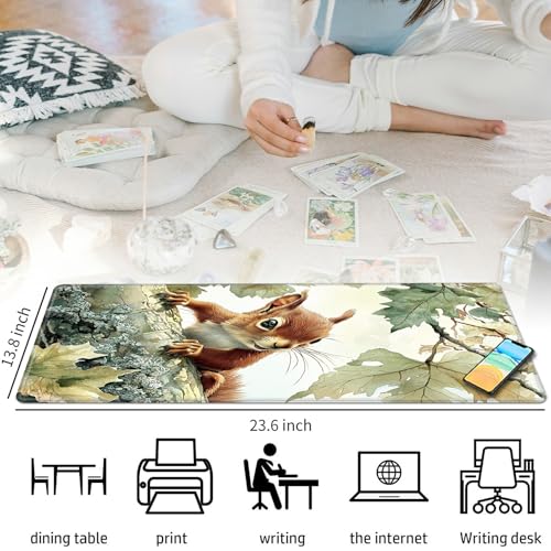 Cute Little Squirrel for MTG & TCG Playmat Mouse Pad,BFDHGQZC 24" x 14" Game Mat for MTG/RPG/CCG Trading Card Game Playmats Table Mat Perfect for Card Games Video Games Computer Office - color: Cute Little Squirrel