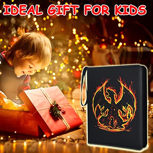 LIMSTDIC Card Binder with Sleeves - 9-Pockets Card Binder Holder Compatible with TCG Trading Cards, Card Storage Album with Zipper for Boys Girls Organized Holds Up to 900 Cards - color: Black 900