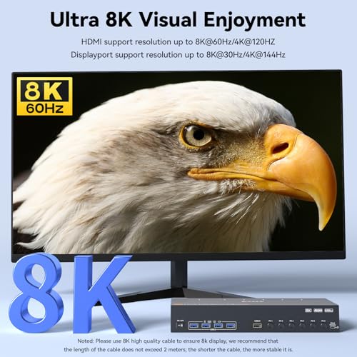 4K@60Hz KVM Switch 3 Monitors 6 Computers, Reyoten Triple Monitor HDMI KVM | Metal, for 6 Computers Sharing 3 Monitors Keyboard Mouse Printer, with 1 HDMI+2 DP Each Computer, Power Adapter+Controller - size: 16.5