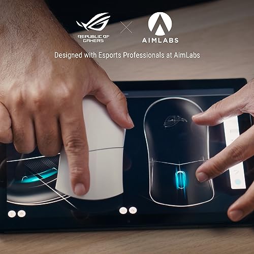 ASUS ROG Harpe Ace Aim Lab Wireless Esports Gaming Mouse – Aim Lab Settings Optimizer, Pro-Tested, Right-Handed, 54g Lightweight, Tri-Mode Connectivity, 36K DPI, 90Hr Battery, PC/Mac Support - Black - color: Black, style: Harpe Ace Aim Lab