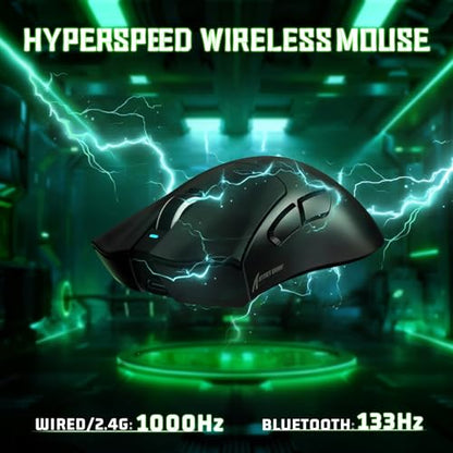 ATTACK SHARK V3 Ultra-Light Wireless Gaming Mouse,PAW3311 Sensor, 500mAh, 62g, 25KDPI 2.4G/BT/USB-C Rechargeable Wireless Mouse with 5 Programmable Buttons for Laptop,PC,Mac Gamer (Black) - color: Black