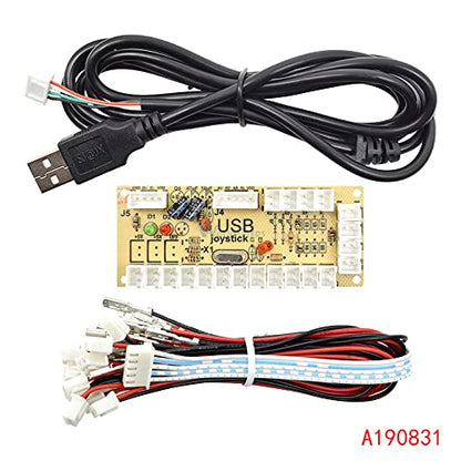Zero Delay Arcade USB Encoder PC to Joystick Push Buttons Wired Cables for Fight Stick Control Module Board DIY Arcade Game Kit