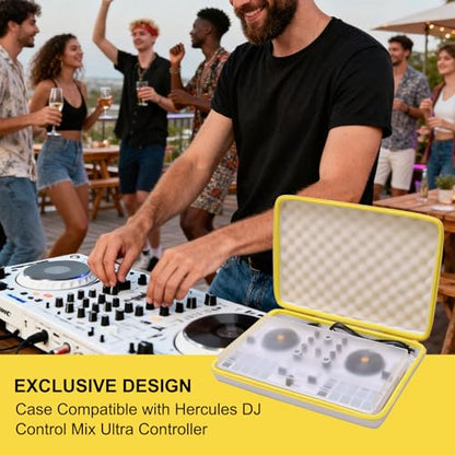 LTGEM DJ Controller Case Compatible with Hercules DJControl Mix Ultra Controller Mobile, White/Orange Edge, Case Only - size: Hercules DJControl Mix Ultra
