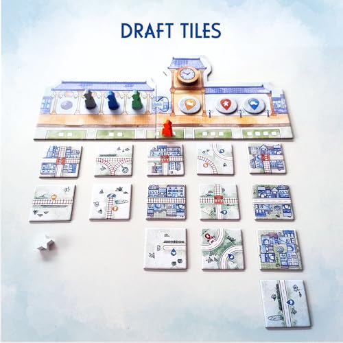 Railroad Tiles Board Game - Network-Building Tile-Laying Game, Family Fun Strategy for Kids & Adults, Ages 8+, 1-4 Players, 30-45 Minute Playtime