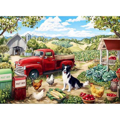 500 Piece Puzzle for Adults, Farm Scene Jigsaw Puzzles - style: Farm Scene