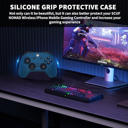 Silicone Grip Skin for Razer Wolverine V3, Protective Cover Compatible with Razer Wolverine V3 Pro Wireless, Gaming Controller Skin with Lanyard (DEEP Blue) - color: DEEP BLUE