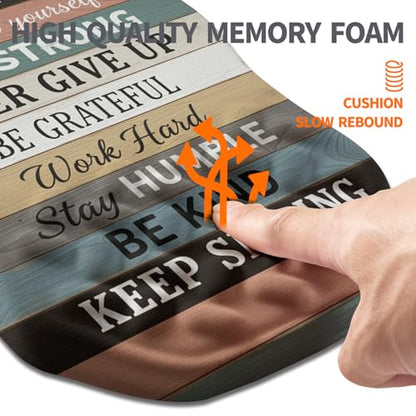 Ergonomic Slope Mouse Pad Wrist Support, Wrist Rest Mousepad for Carpal Tunnel Pain Relief with Massage Bulge and Slow Rebound Memory Foam (12x8 inch, Inspirational Quote) - color: Am035-inspirational Quote