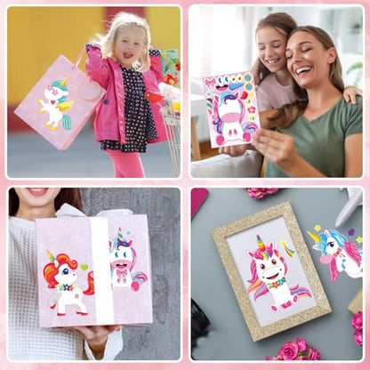 Make Your Own Unicorn Stickers, Make a Face Sticker, Unicorn Stickers | 24 Sheets for Kids Bags Birthday Party Favors Classroom Craft Activities - style: Unicorn
