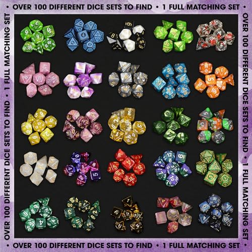 1985 Games Premium Mystery Dice, Set of 7 Polyhedral Dice, DND Dice Set, Premium RPG Dice, Suitable for Role Playing, Table Games (Premium Mystery Pack of 1) - color: Premium Mystery Dice, size: Pack of 1