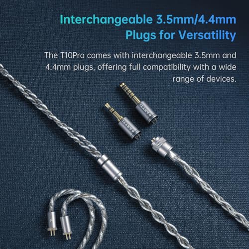 ARTTI T10 Pro in-Ear Monitor, Dual Magnetic Circuit 14.2mm Planner Driver HiFi IEM Earphones, Wired Gaming Earbud with Full Metal Housing, Detachable OFC Cable for Singer Musician Audiophile(Silver) - color: Silver