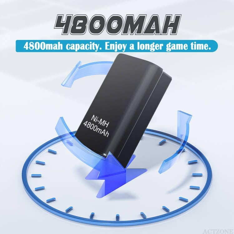 2pcs 4800mAh Rechargeable Ni-MH Battery Compatible with Xbox 360 Controller