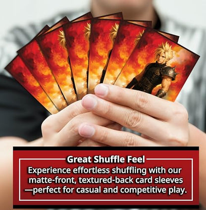 Anime Mercenary Soldier Card Sleeves 100 Pack – Compatible with MTG & TCGs – Perfect for Cloud Final Fantasy Commander Decks – Premium Card Game Sleeves for Magic - color: Anime Mercenary Soldier