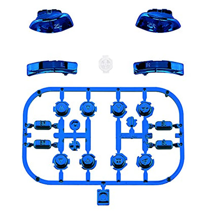 eXtremeRate Chrome Blue Full Set Replacement Buttons for Nintendo Switch & OLED JoyCon, ABXY Direction Keys SR SL L R ZR ZL + - Home Capture Trigger Buttons Springs - Without Controller - color: Chrome Blue