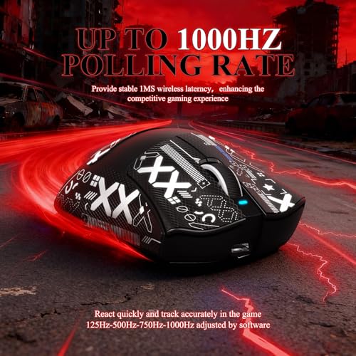 MAMBASNAKE Attack Shark V3 PRO 62g Superlight Wireless Gaming Mouse,RGB Charging Dock,BK52820 Tri-Mode BT/2.4G Wireless/Wired Mouse with Grip Tape,25000DPI,5 Programmable Buttons for Pc/Mac,Black PRO - color: Black&Stickers