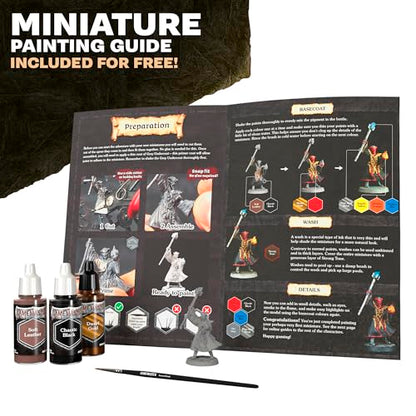 The Army Painter, GameMaster Adventure Starter Set, 15 x 18 ml | Acrilici Warpaints Fanatic, incl. 1 primer a pennello, 5 miniature gratuite e 1 pennello, per Warhammer - color: Adventure Starter Paint Set