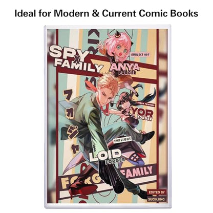 10ct Current Comic Book Toploaders - Modern Comic Book Top loaders, Crystal Clear Regular Comic Book Topload, Premium PVC Comic Book Holder, Crystal Clear Protection for Display, Storage, Collection - size: 10ct Current Comic Book Toploader