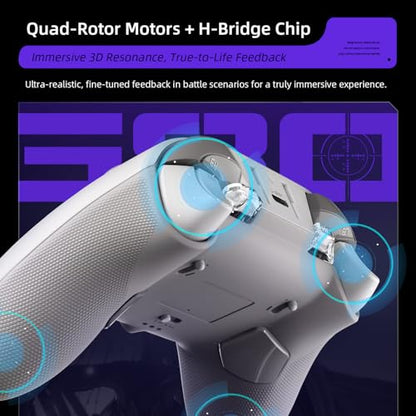 Thunderobot G80 1000HZ Wireless Gaming Controller for NS/PC/iOS/Android with Charging Dock,Hall-effect Adjustable Joystick,Dual-Mode Force-Switch Triggers,Optical Micro Switches (White) [android,ios] - color: White
