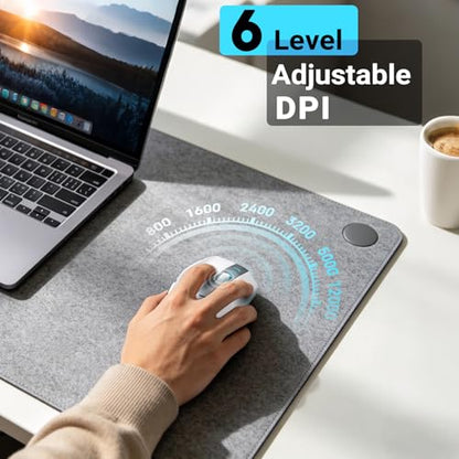 GAMCATZ Bluetooth Wireless Gaming Mouse for Mac & iPad, White 12500 DPI RGB Mouse with Tri-Mode (2.4G/USB-C/Wired), Rechargeable Ergonomic Computer Mice for Laptop, PC & Apple Devices - color: White