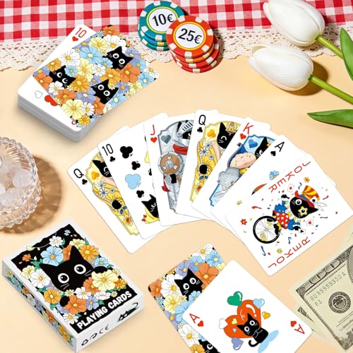 Playing Cards 2 Pack, 2 Deck of Cards, Cat Theme Playing Cards | Standard, Poker Cards Set for Card Games, Family Game Night, Blackjack, Travel, Party Favors, Birthday, Stocking Stuffers - style: Cat
