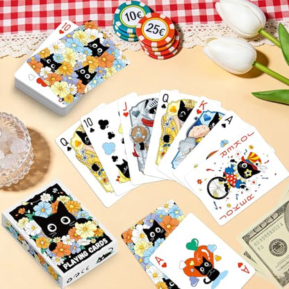 Playing Cards 2 Pack, 2 Deck of Cards, Cat Theme Playing Cards | Standard, Poker Cards Set for Card Games, Family Game Night, Blackjack, Travel, Party Favors, Birthday, Stocking Stuffers - style: Cat