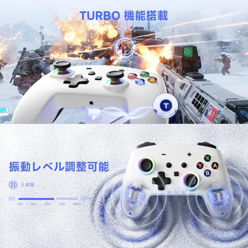 ECHTPower Switch 2 Pro Controller with Hall Effect Joysticks, One-Key Wake-Up for Switch 2, Wireless Controller for Switch 2/Switch/Lite/OLED, Turbo Button, 4 Back Buttons, RGB Lighting, 3.5mm Jack, Dual Vibration, 6-Axis Gyro (Grey) - color: Grey