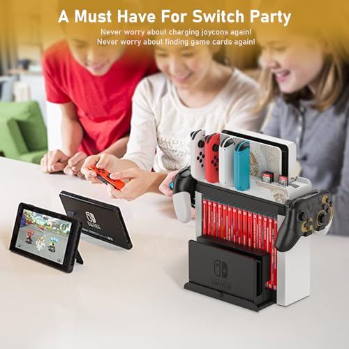 Switch Games Organizer Station with Controller Charger, Charging Dock for Nintendo Switch & OLED Joycons, Switch Mounts, Brackets & Stands for Games, the Legend of Zelda: Tears of the Kingdom Edition - color: Tears of the Kingdom Edition