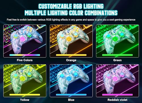 Gamrombo Wireless Gaming Controller Replacement for Xbox One, Xbox Series X|S, Xbox One S|X Controller with Hall Triggers, Hall Joysticks, Adjust RGB Light, Marco, Turbo, Audio Jack