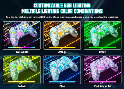 Gamrombo Wireless Gaming Controller Replacement for Xbox One, Xbox Series X|S, Xbox One S|X Controller with Hall Triggers, Hall Joysticks, Adjust RGB Light, Marco, Turbo, Audio Jack