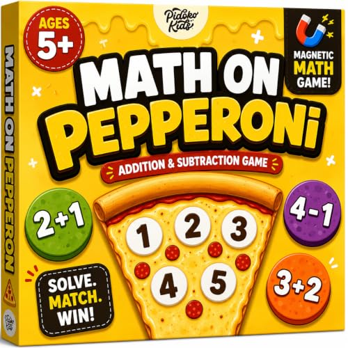 Addition & Subtraction Math Board Game Kindergarten Math Games for Kids 5-7 | Kindergarten & 1st Grade, STEM Board Game for 5+ Year old, Homeschool & Classroom Learning, Educational & Fun Pizza Game - size: Addition & Subtraction