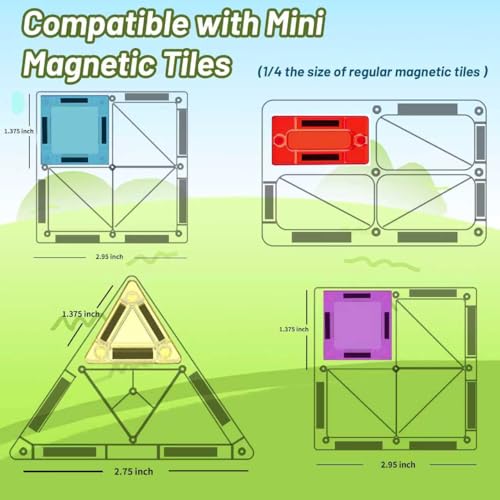 Mini Magnetic Tiles,78PCS Travel Magnetic Tiles Set with Iron Box,Portable Building Blocks for Kids Ages 3+,Car Airplane Travel Essentials Kids Toy,Creative STEM Toys Birthday Gift for Boys & Girls - style: Mini Magnetic Tiles