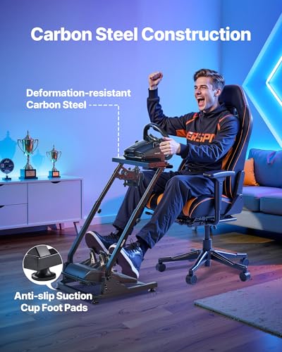 VEVOR Racing Wheel Stand, Adjustable & Foldable Simulator Stand for Logitech G29 G27 G920 G923, Thrustmaster T300RS T300GT T248 TS-PC TSXW Gaming Cockpit,Pedals Simulator NOT Included | Fit for Logitech G29 G27 G920 G923, Thrustmaster T300RS T300GT T248 T