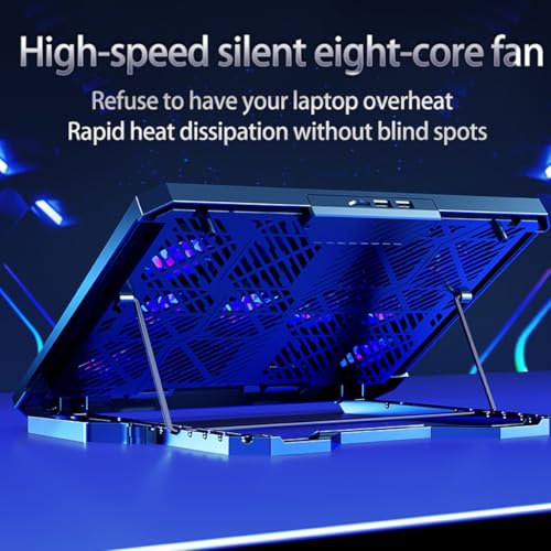 Laptop Cooling pad for Razer Blade 15” Early 2019 - Advanced Gaming laptops, Laptop Cooler with 8 Fans, Adjustable Speed, 5-Level Height Adjustment, Mute Silent,Built-in Phone Stand