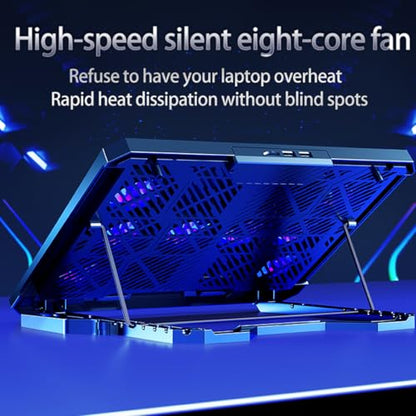 Laptop Cooling pad for Razer Blade 15” Early 2019 - Advanced Gaming laptops, Laptop Cooler with 8 Fans, Adjustable Speed, 5-Level Height Adjustment, Mute Silent,Built-in Phone Stand