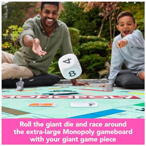 Spin Master Games Monopoly Giant Edition Oversized Classic Kids Board Game | Fast-Paced Property Trading Game, Oversized Vinyl Gameboard, Active Indoor Or Outdoor Family Fun, 2-4 Players, Ages 6+ - style: Giant Monopoly