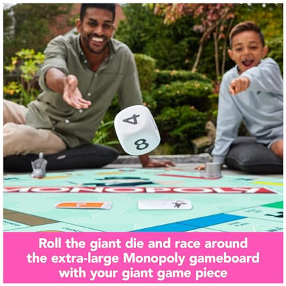 Spin Master Games Monopoly Giant Edition Oversized Classic Kids Board Game | Fast-Paced Property Trading Game, Oversized Vinyl Gameboard, Active Indoor Or Outdoor Family Fun, 2-4 Players, Ages 6+ - style: Giant Monopoly