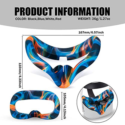 Compatible with Oculus Quest 2 Accessories, Silicone Face Cover, VR Shell Cover,Touch Controller Grip Cover,Protective Lens Cover,Disposable Eye Cover (Aurora) - color: Aurora
