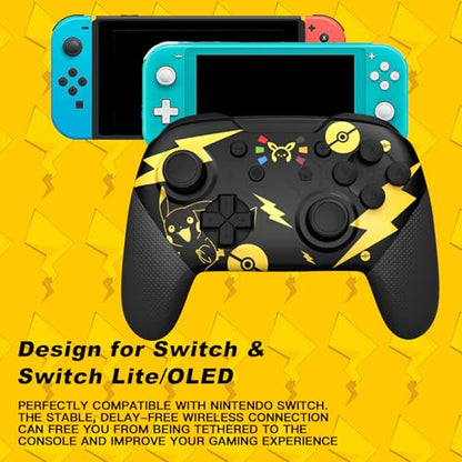 Dritrip Switch Controller, Wireless Pro Controller Compatible with Switch/Switch Lite/Switch OLED, Switch Remote Gamepad with Joystick, Double Vibration, Wake-up and Motion Control