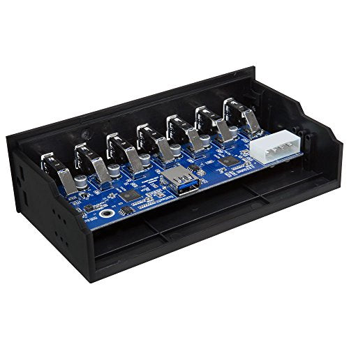 Kingwin Front Panel USB 3.0 Hub 7 Port & One Fast Charging USB 2.1A Charging Port - size: 7 Port USB Hub