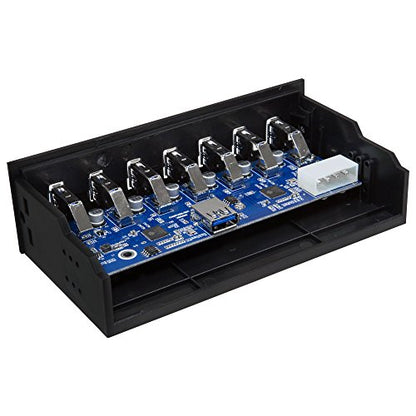 Kingwin Front Panel USB 3.0 Hub 7 Port & One Fast Charging USB 2.1A Charging Port - size: 7 Port USB Hub