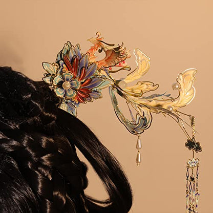 MU 3D Phoenix Hairpin in SwordAdult Jigsaw Metal Puzzle Model Kits Building DIY Birthday Gift - color: Phoenix