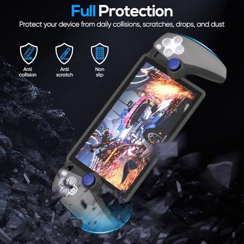 FYOUNG Protective Case for PlayStation Portal, Silicone Soft Grip Cover Case Protector with Full Protection and Non-Slip Thumb Grips Accessories Kit for PlayStation Remote Player (Grey) | Anti-scratch Silicone Soft Cover Case with Full Protection and Non-