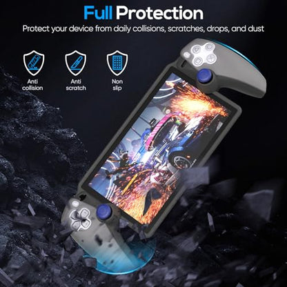 FYOUNG Protective Case for PlayStation Portal, Silicone Soft Grip Cover Case Protector with Full Protection and Non-Slip Thumb Grips Accessories Kit for PlayStation Remote Player (Grey) | Anti-scratch Silicone Soft Cover Case with Full Protection and Non-