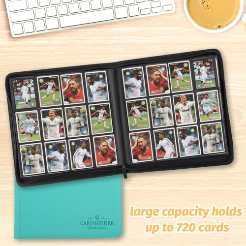 Trading Card Binder, Card Collection Binder Album Folder with 720 Side Loading Pockets, 12 Pocket Trading Card Album Folder for TGC,MTG, Baseball Cards, Yugioh - color: Green720