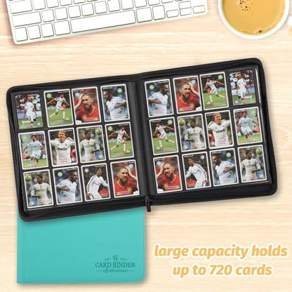 Trading Card Binder, Card Collection Binder Album Folder with 720 Side Loading Pockets, 12 Pocket Trading Card Album Folder for TGC,MTG, Baseball Cards, Yugioh - color: Green720